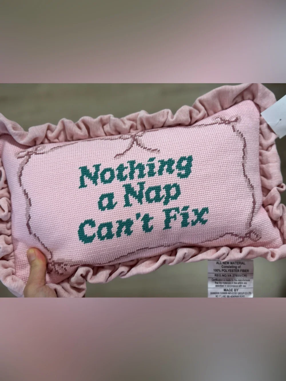 cupcakes & cashmere Pink 'Nothing a Nap Can't Fix' Decorative Pillow